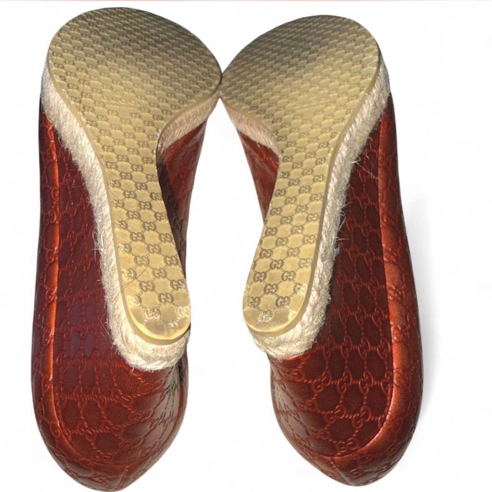 Gucci Women's Copper Brown GG Wedges. Size 36 1/2. Used…in pristine condition! - Picture 8 of 10